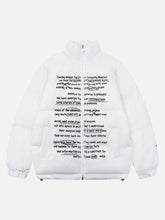 Daunenjacke mit handgeschriebenem Schriftdesign
